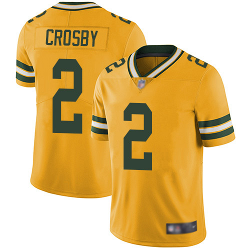 Green Bay Packers Limited Gold Men #2 Crosby Mason Jersey Nike NFL Rush Vapor Untouchable